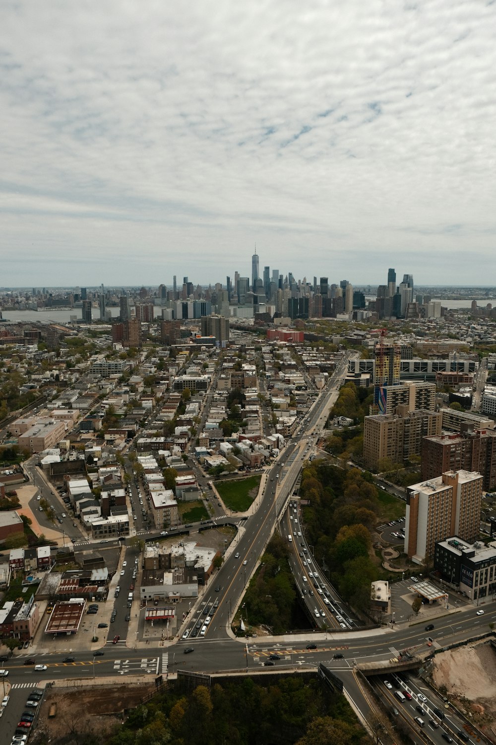 an aerial view of a city with lots of traffic