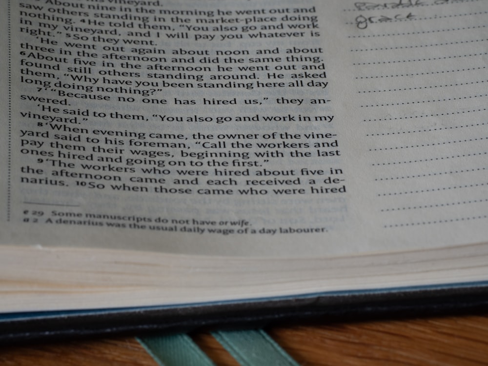 a close up of a book on a table