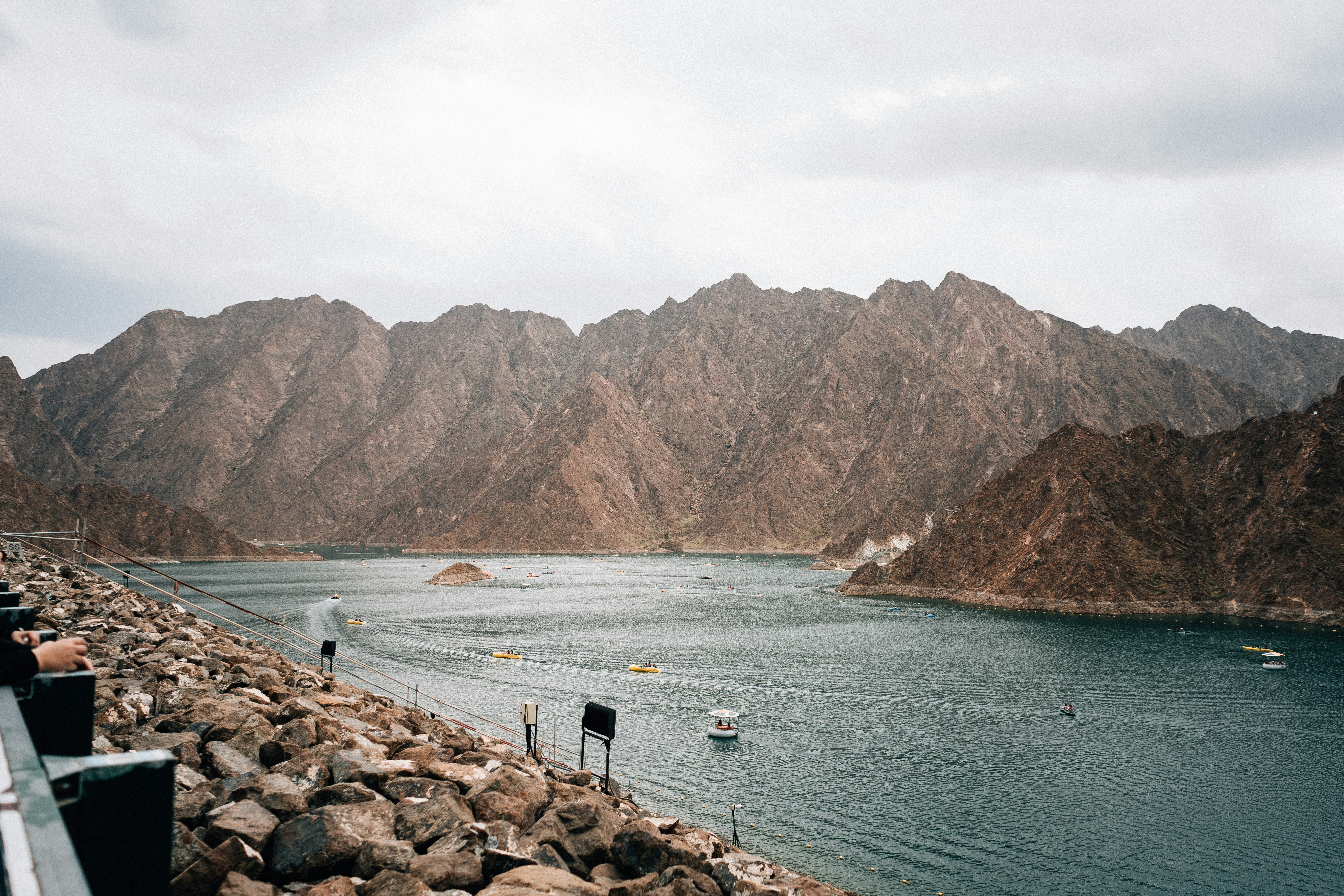 a large body of water surrounded by mountains