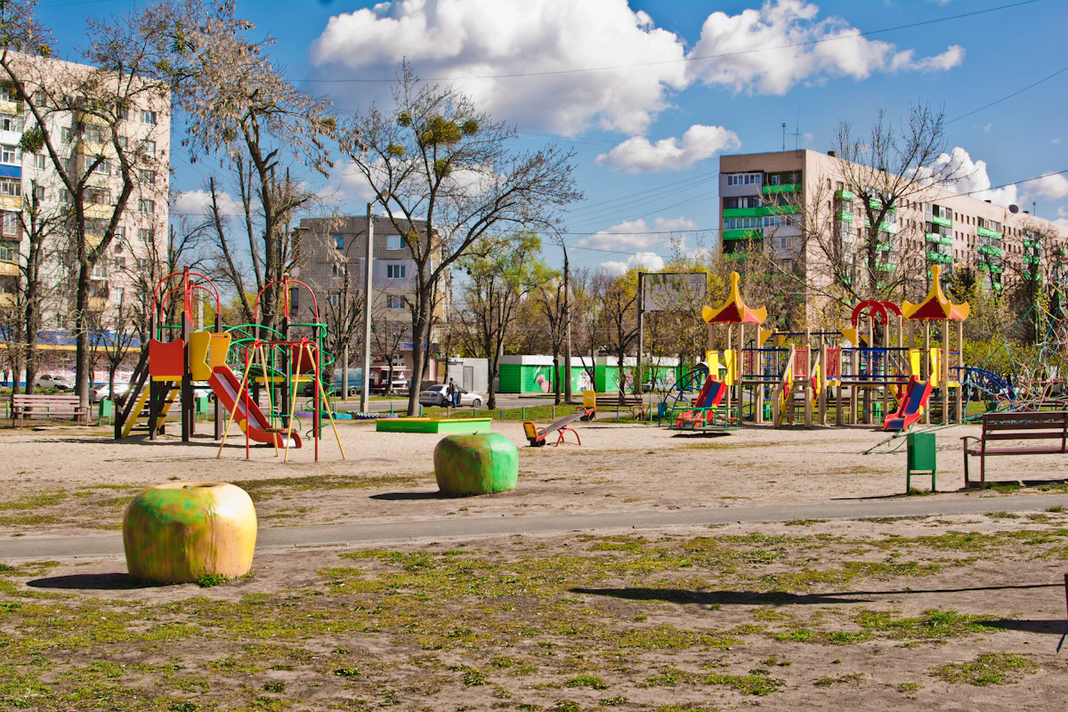 Playground em condomínio ou área urbana residencial
