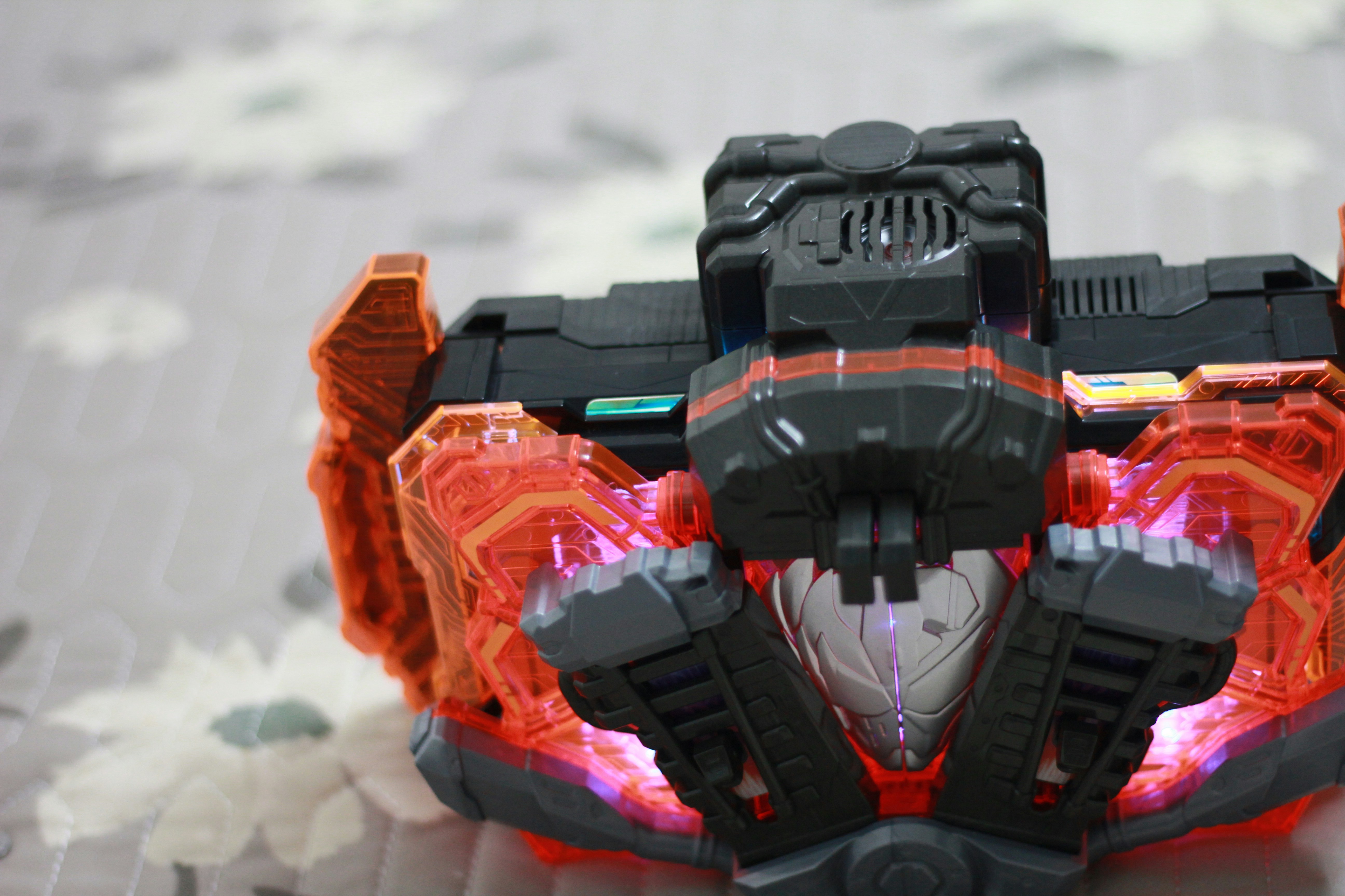 a close up of a toy vehicle on a table