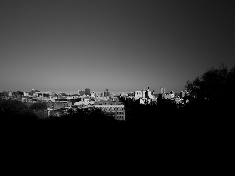 a black and white photo of a city