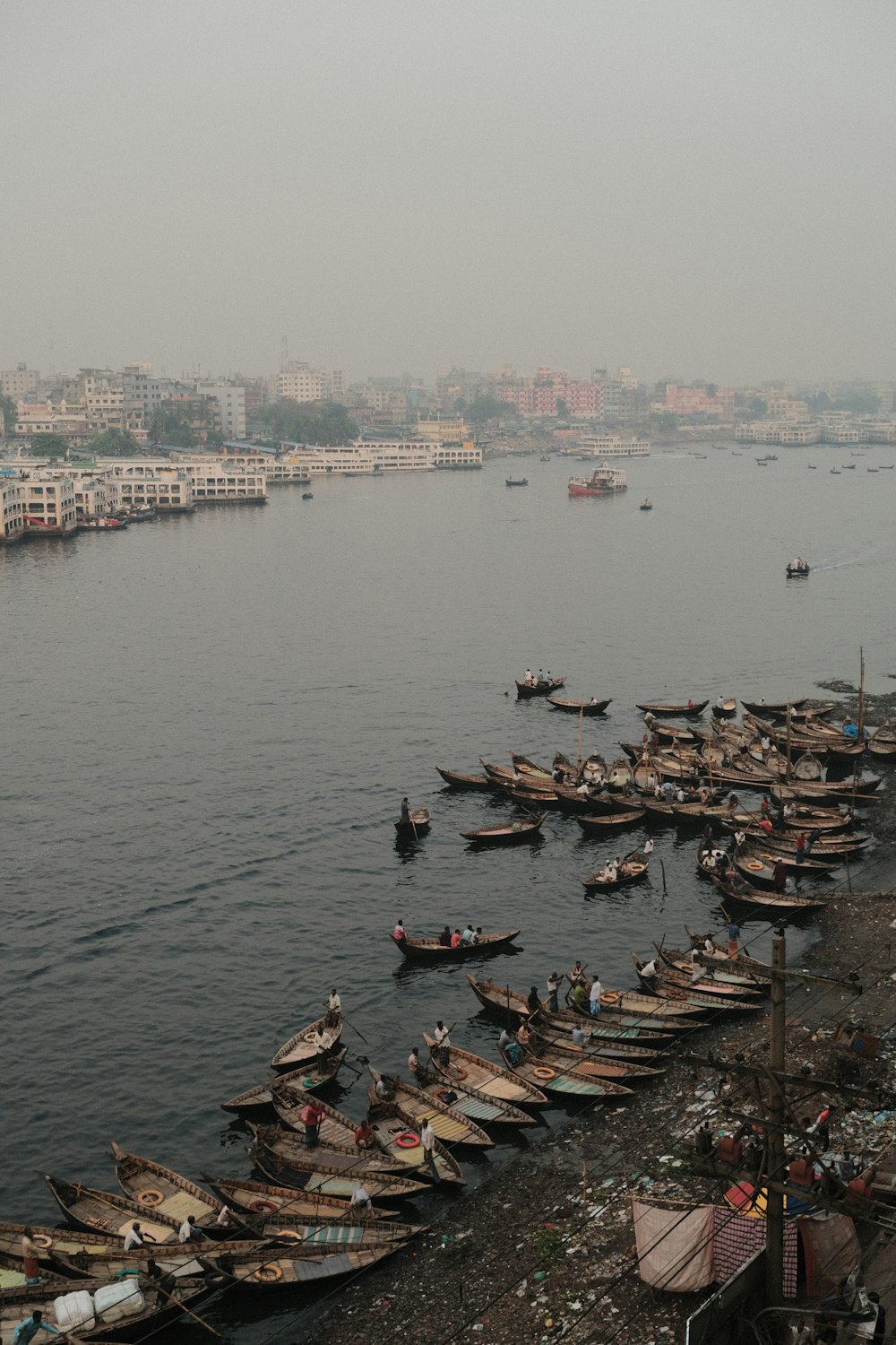 a body of water filled with lots of boats