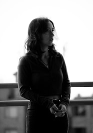 a black and white photo of a woman