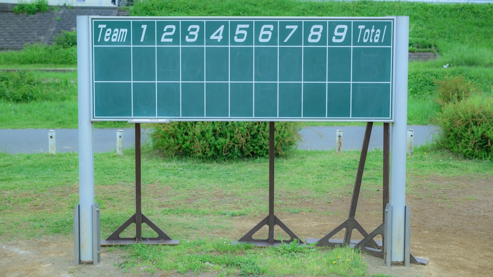 a large sign with a lot of numbers on it