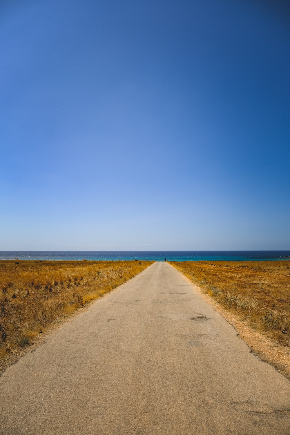 an empty road in the middle of nowhere