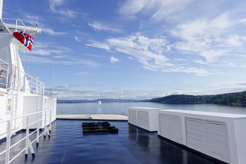 a view of a large body of water from a boat