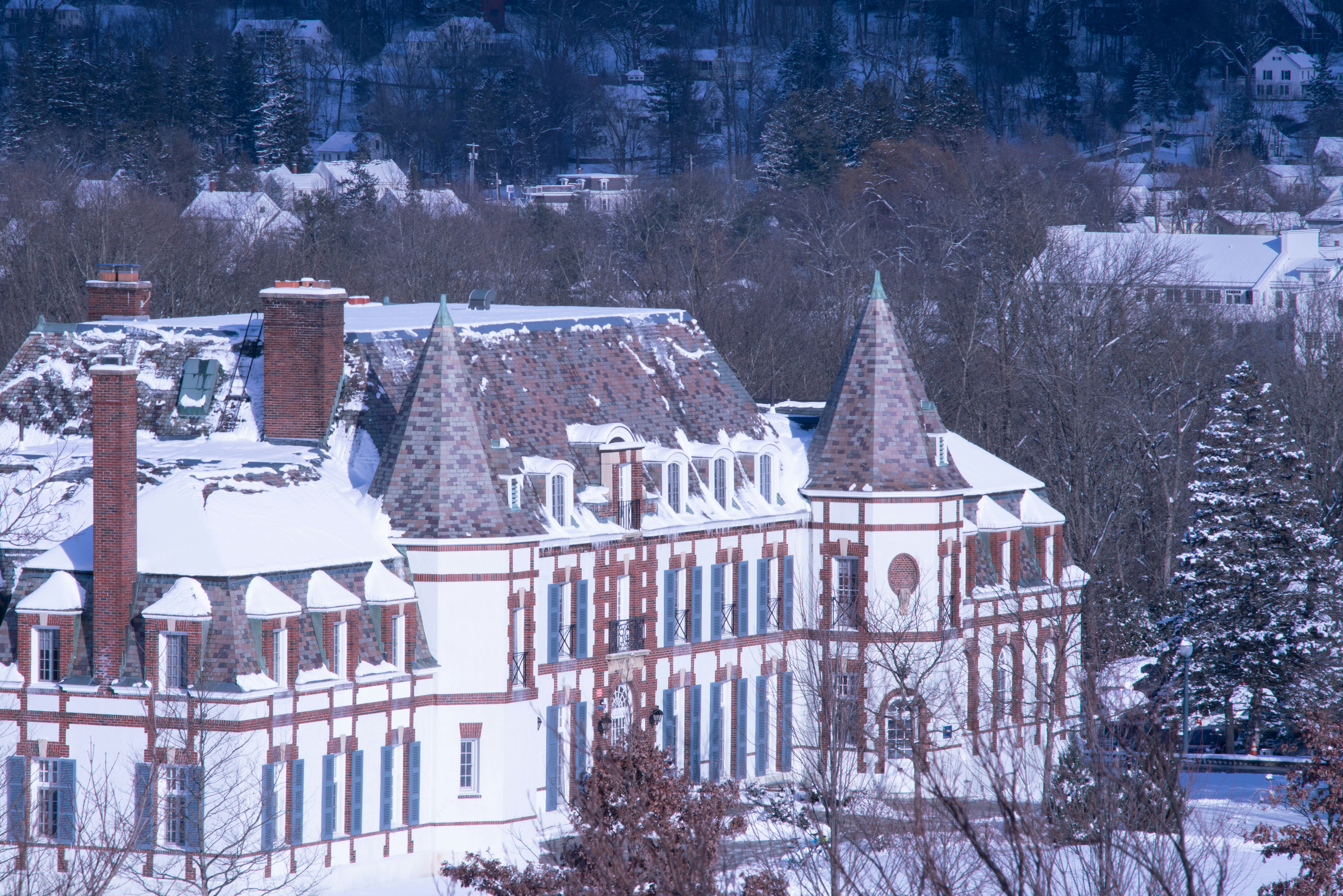 a large building with a clock on the top of it