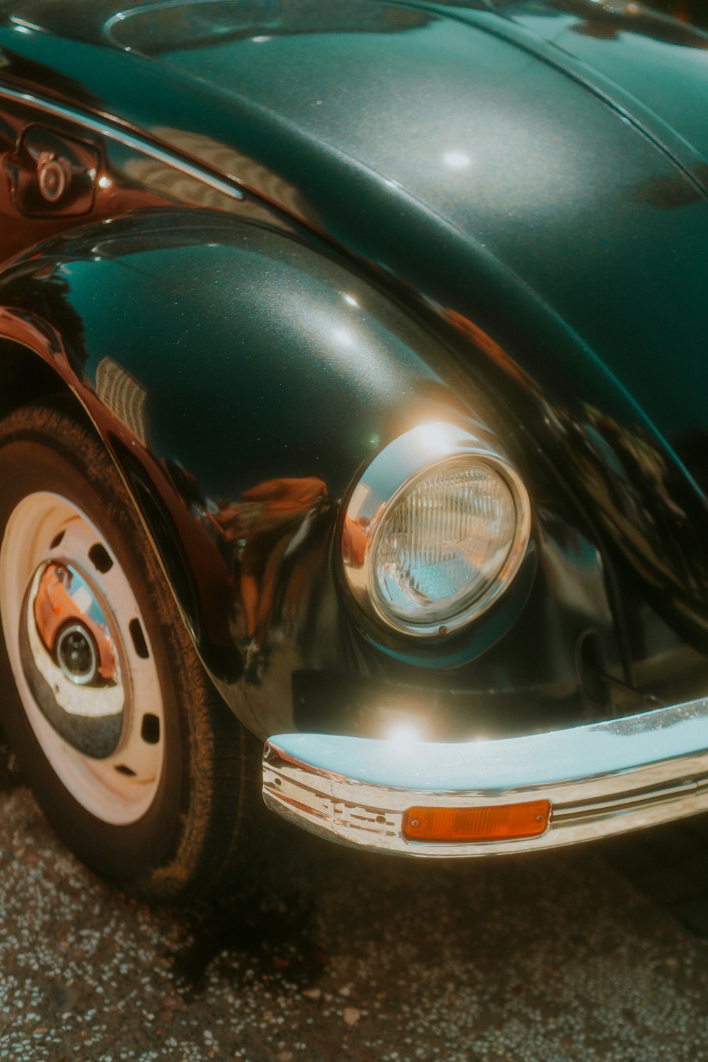 a close up of the front end of a car