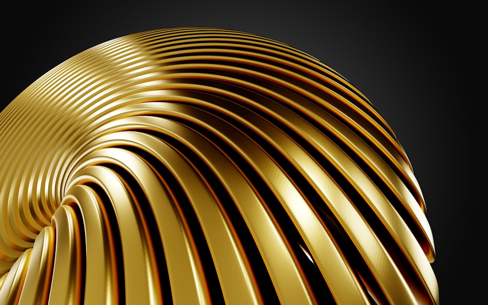 a gold object with a black background