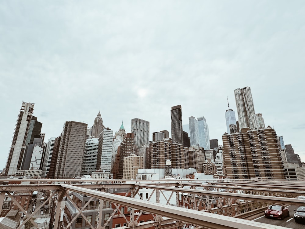 a view of a city from a bridge