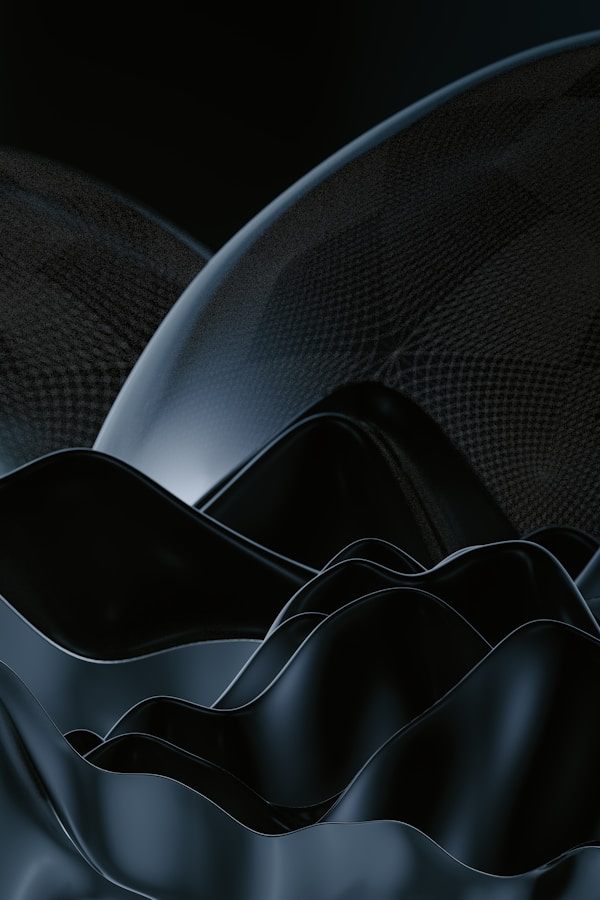 a black background with wavy lines and curvesby Pawel Czerwinski