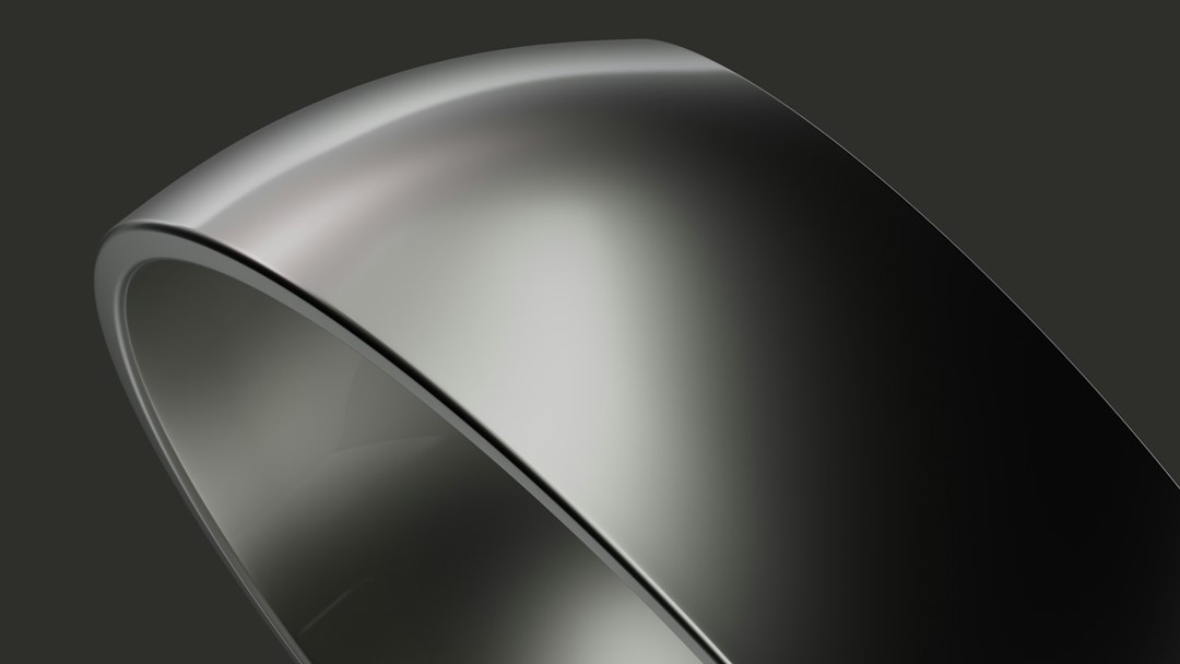 metal wedding band closeup