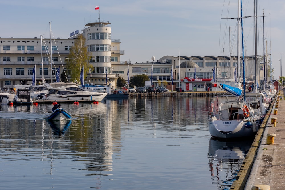 a body of water filled with lots of boats