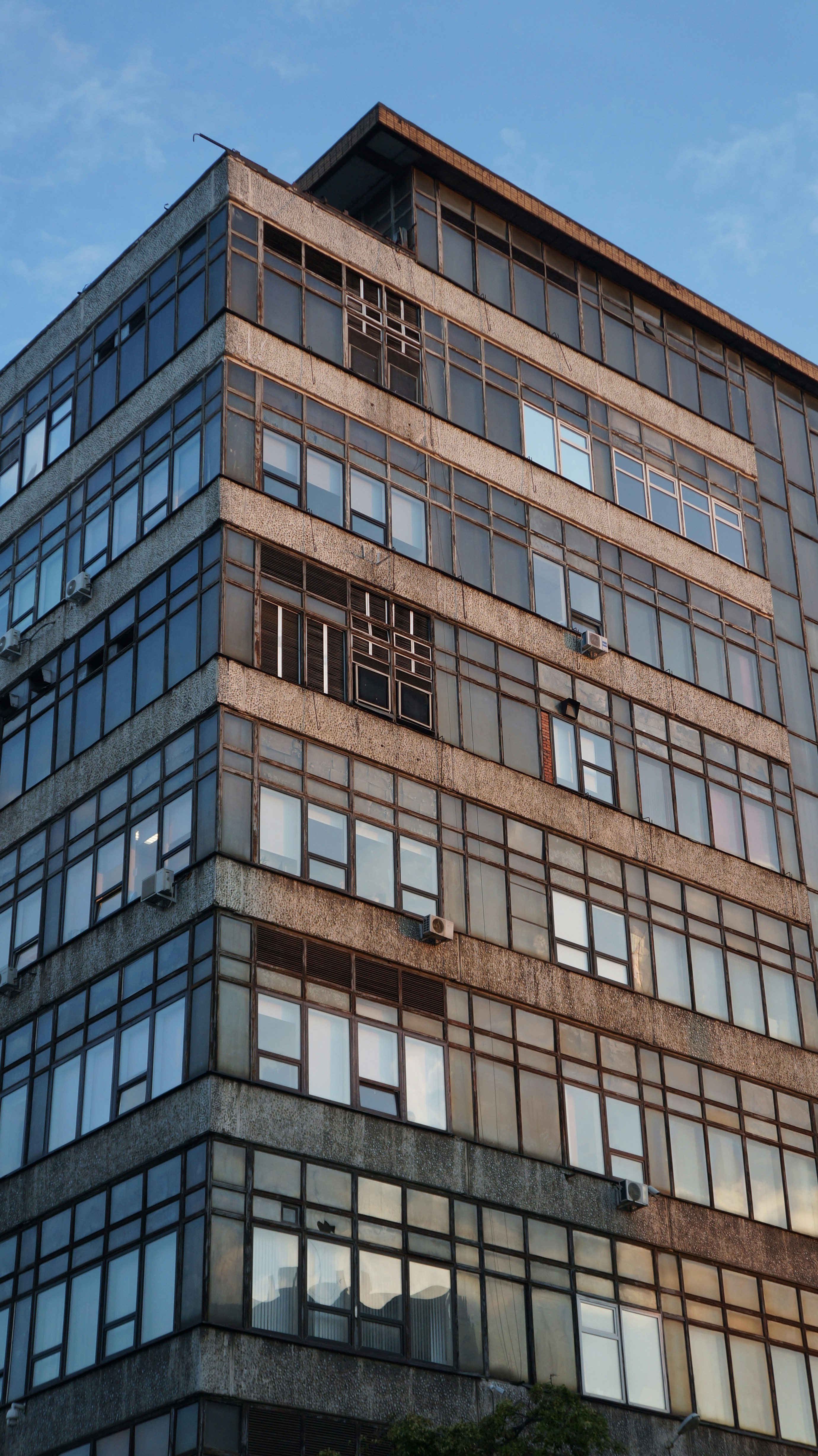 a very tall building with lots of windows