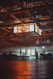 a large room with a lot of tables and chairs