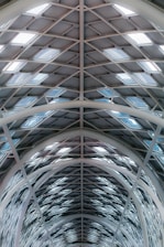 a large metal structure with a skylight above it