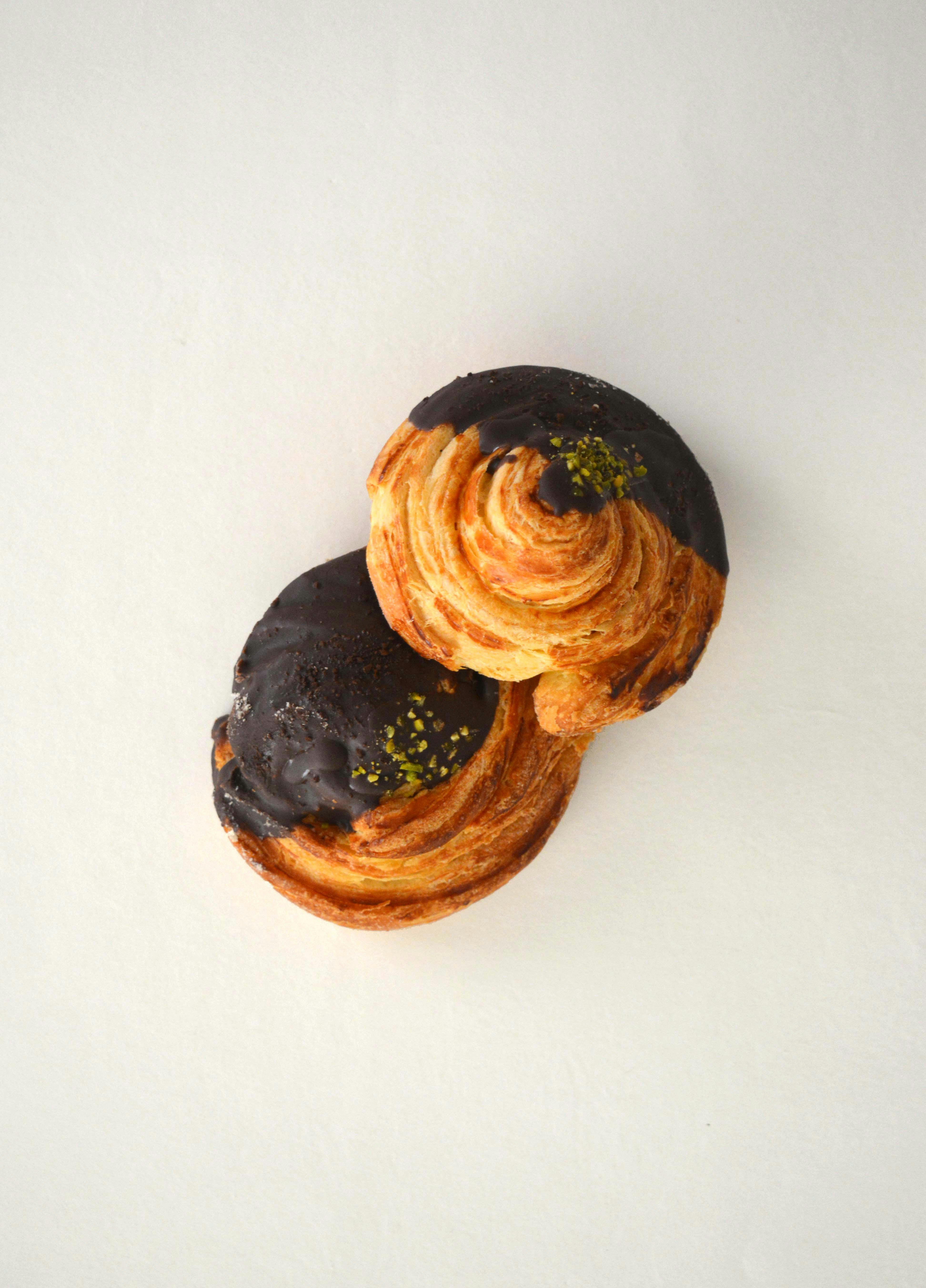 a couple of doughnuts sitting on top of each other