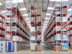 a large warehouse filled with lots of shelves