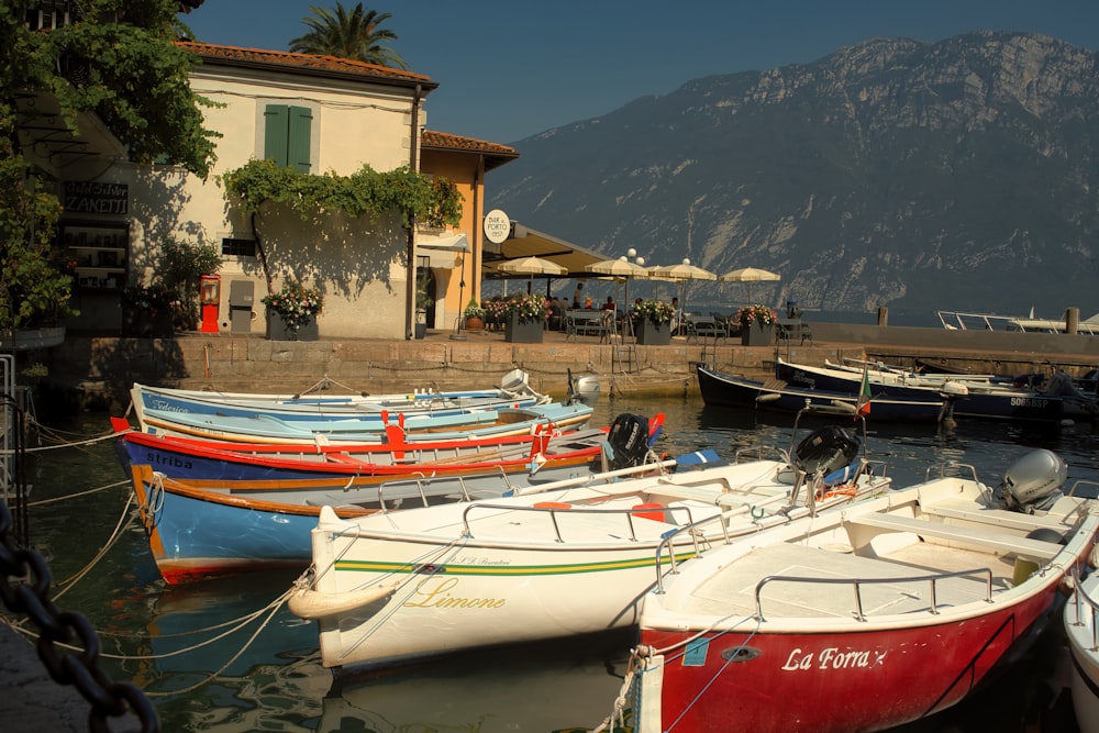 a bunch of boats that are sitting in the water