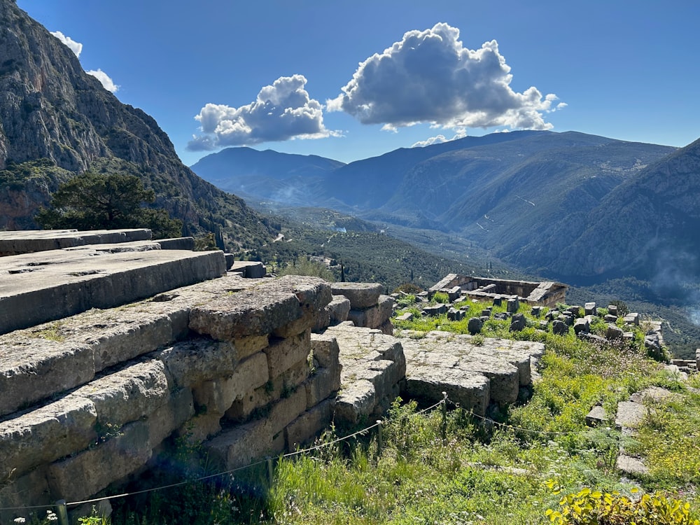 the ruins of the ancient city of pompei in the mountains