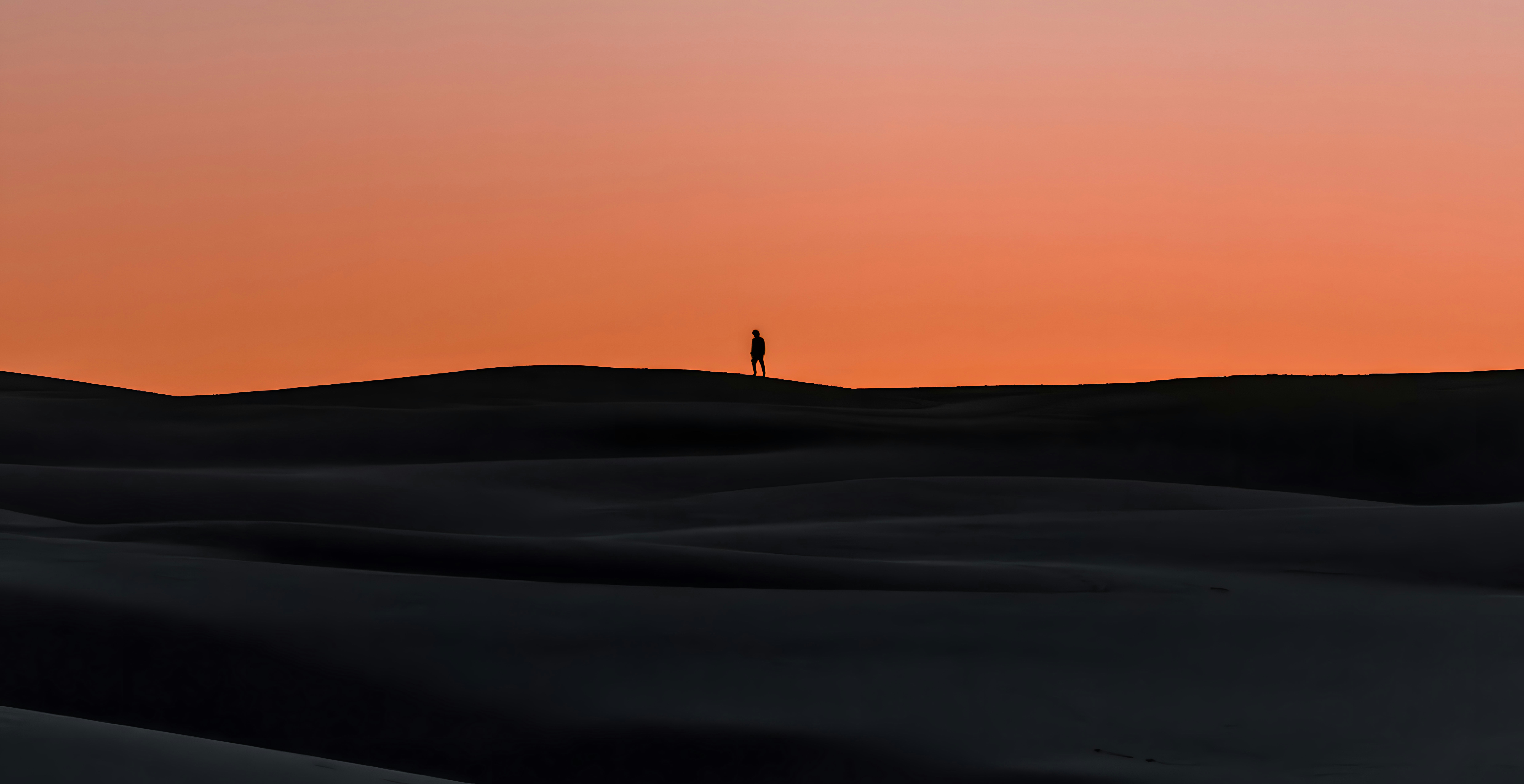 A lone person standing in the middle of a desert photo – Free ...