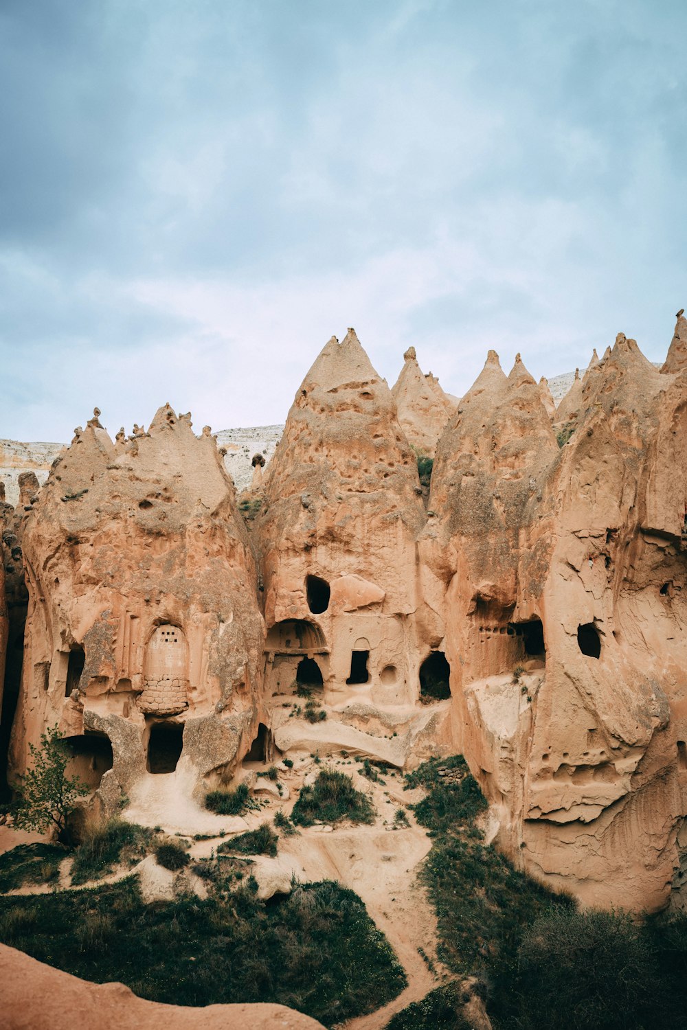 a group of rock formations in the desert