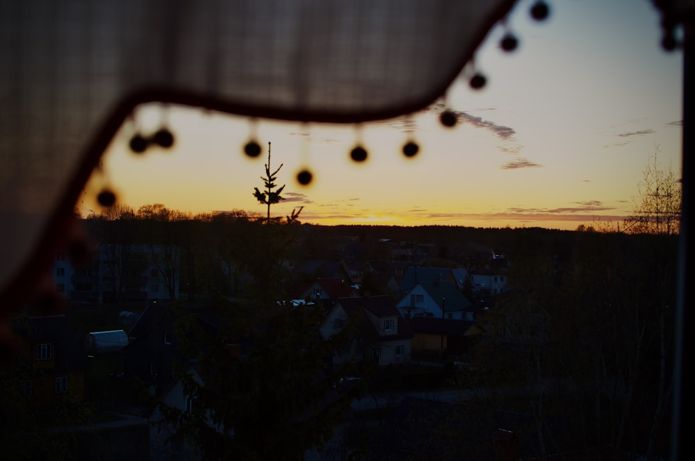 a view of a sunset through a window