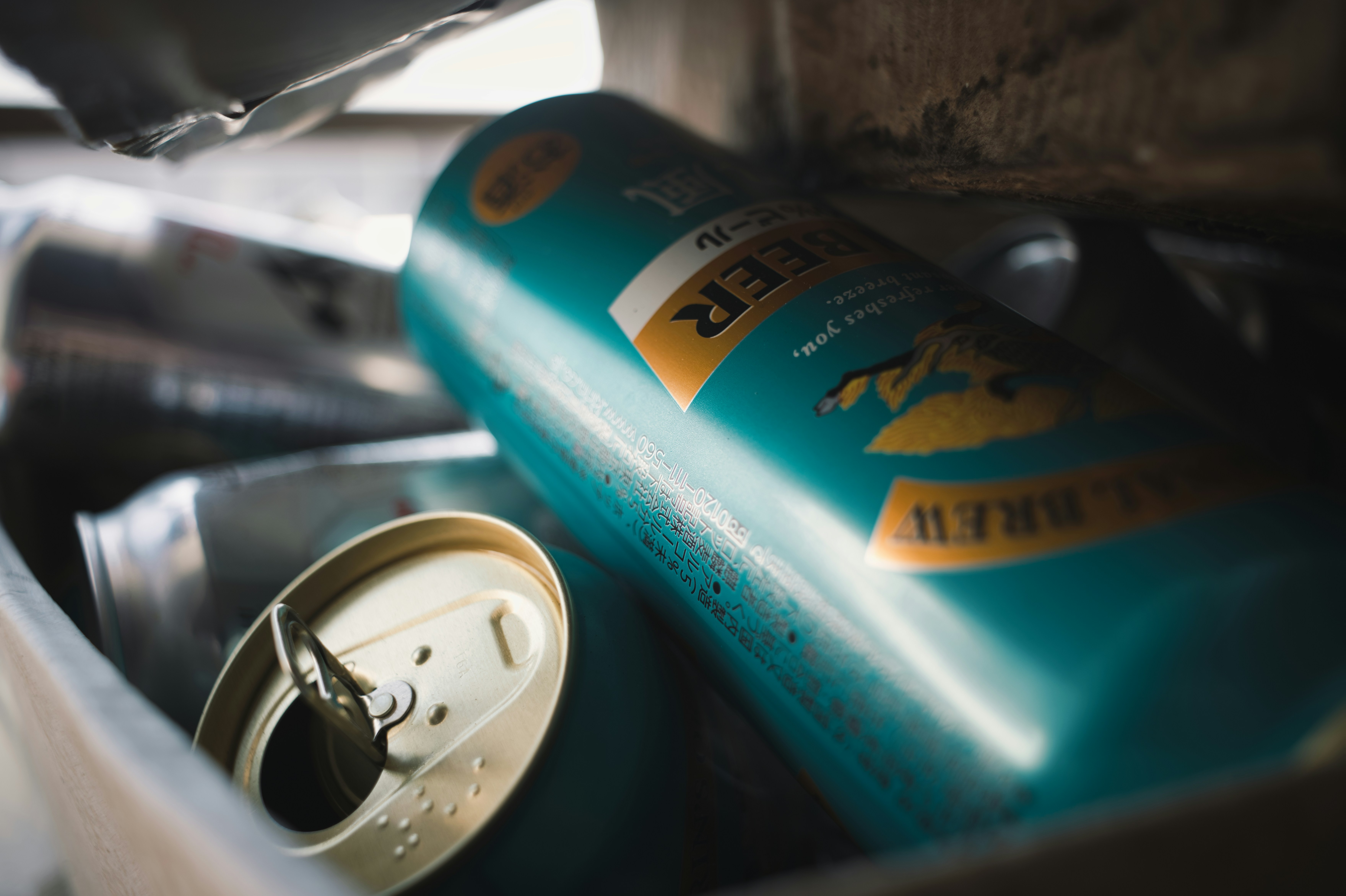 a close up of a can of beer