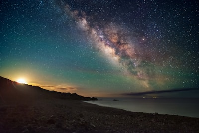 the night sky with stars and the milky