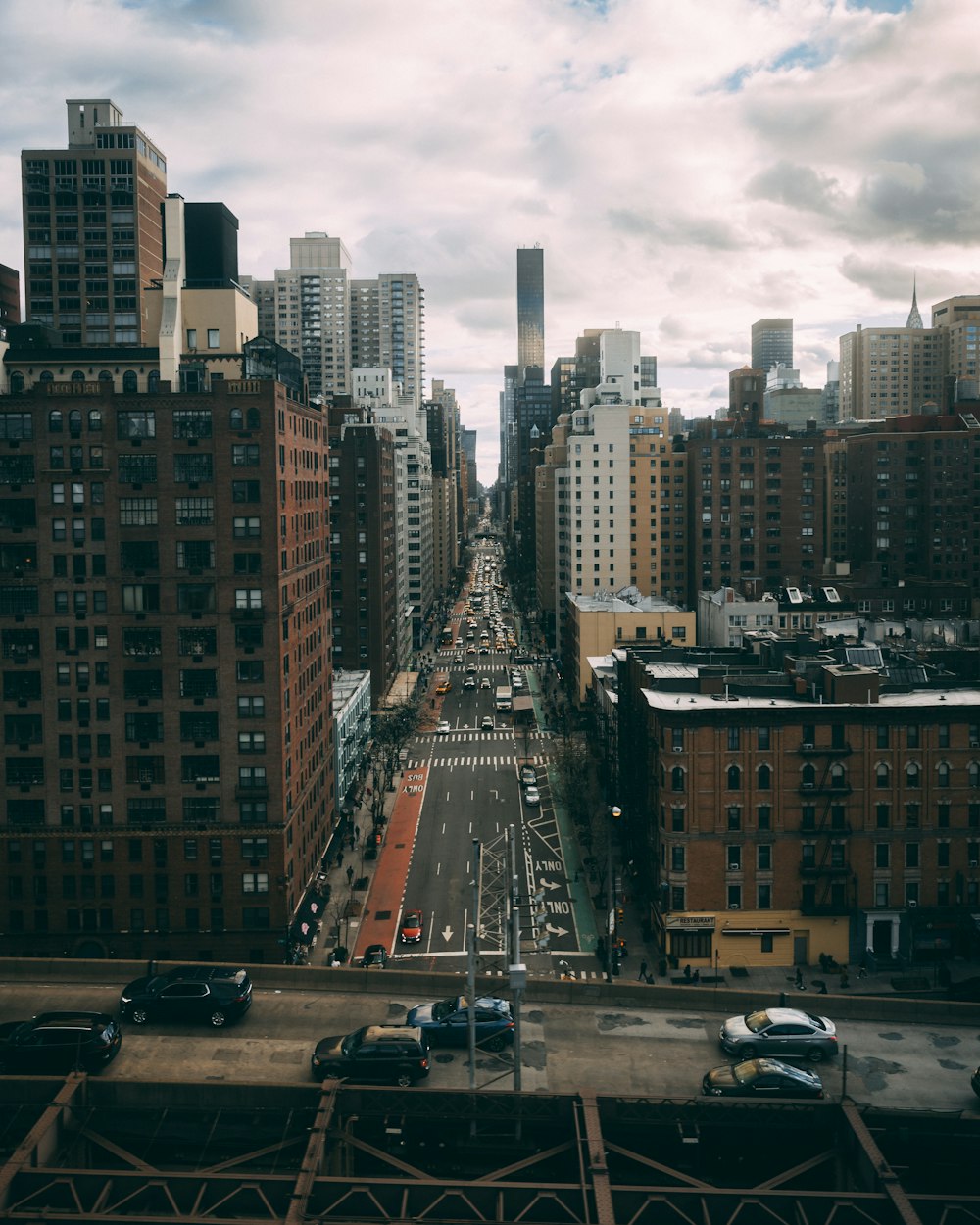 a view of a city from a tall building