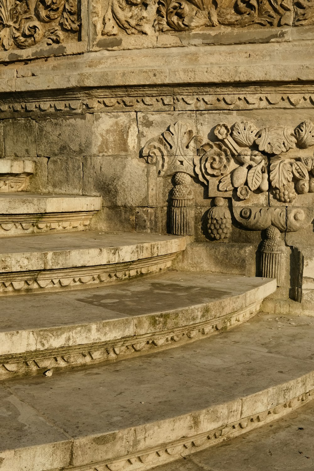 a set of stone steps leading up to a building