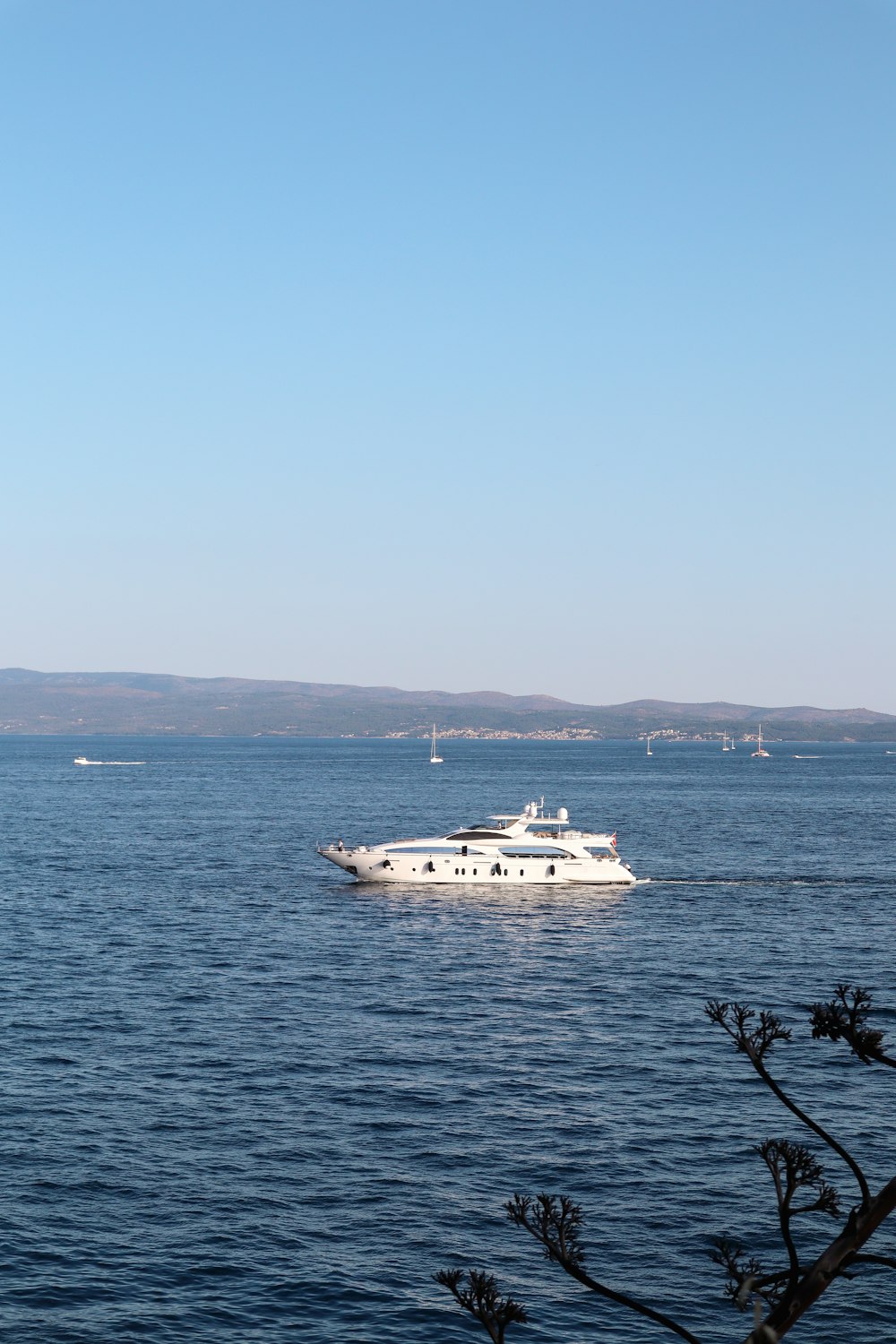 a large white boat in a large body of water