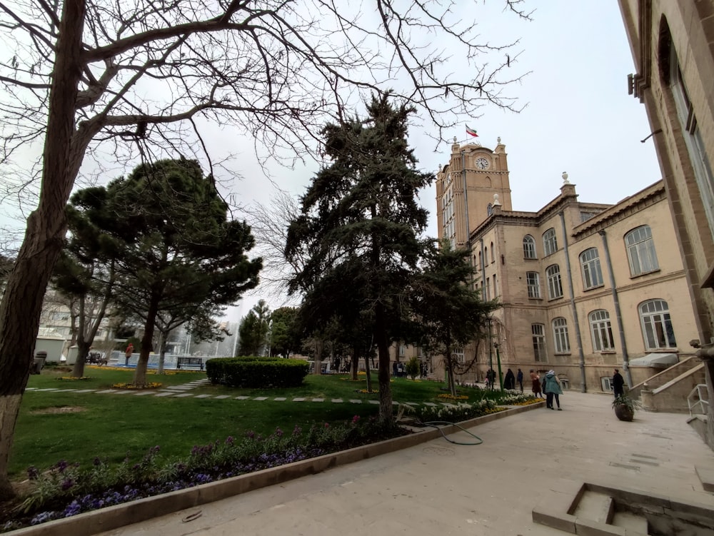 a large building with a clock tower on top of it