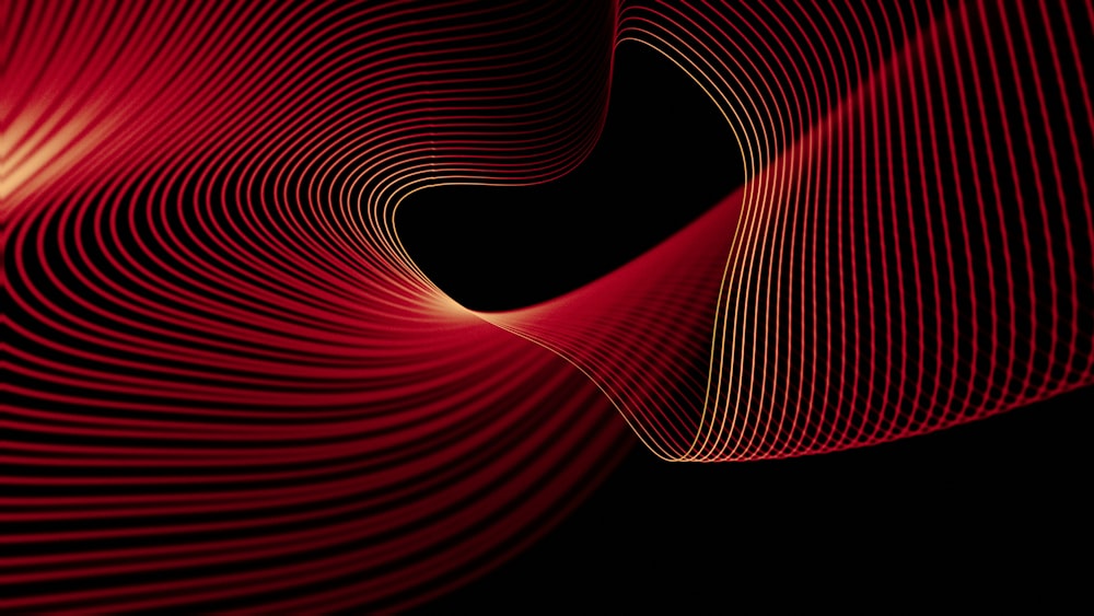 a red and black background with lines
