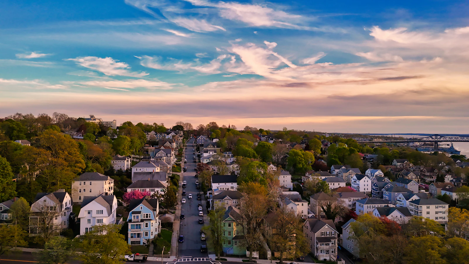 Massachusetts neighborhood housing view
