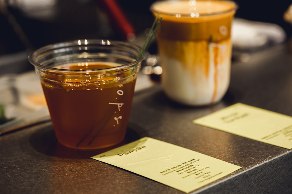 a cup of tea sitting on top of a table