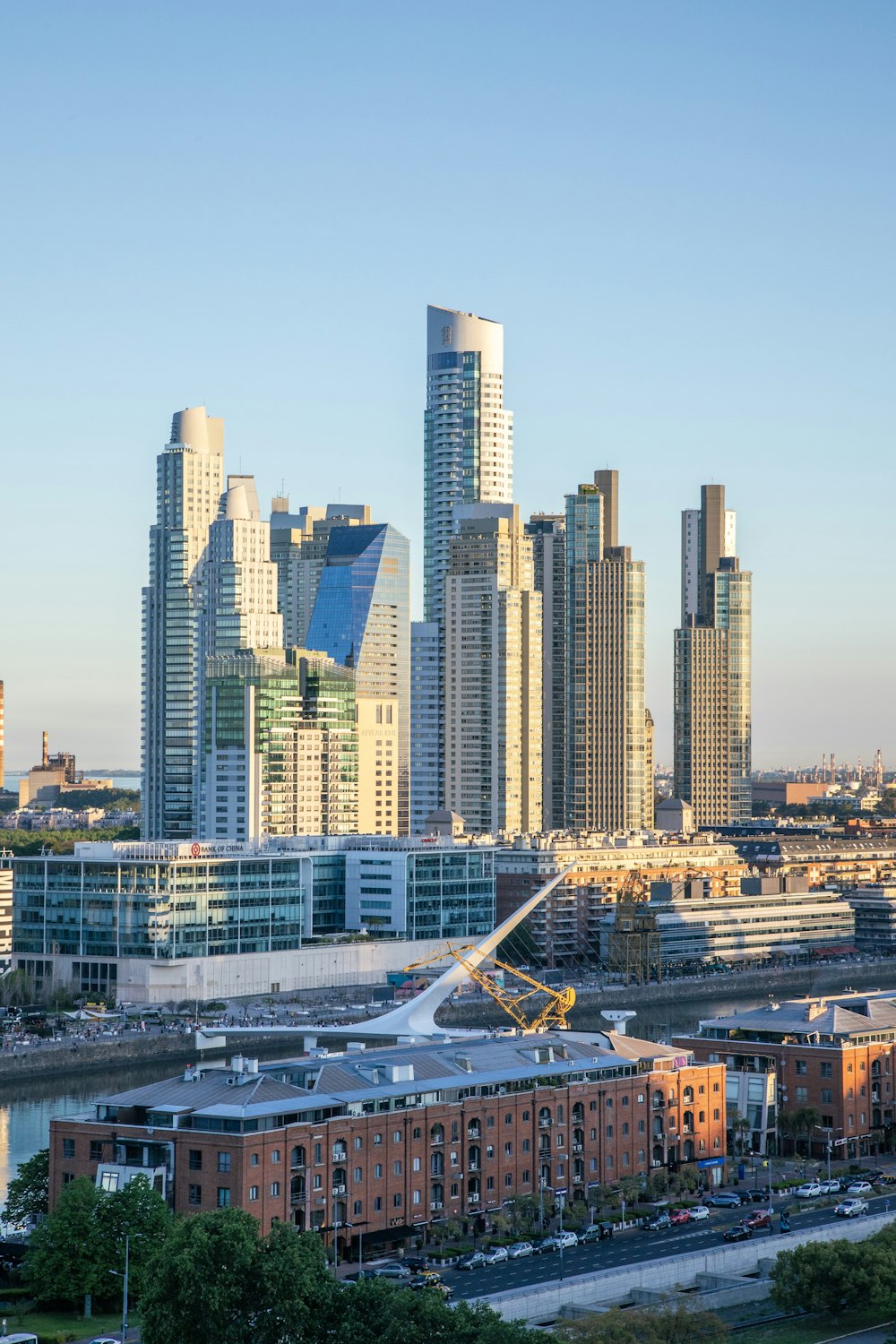 a view of a city with tall buildings