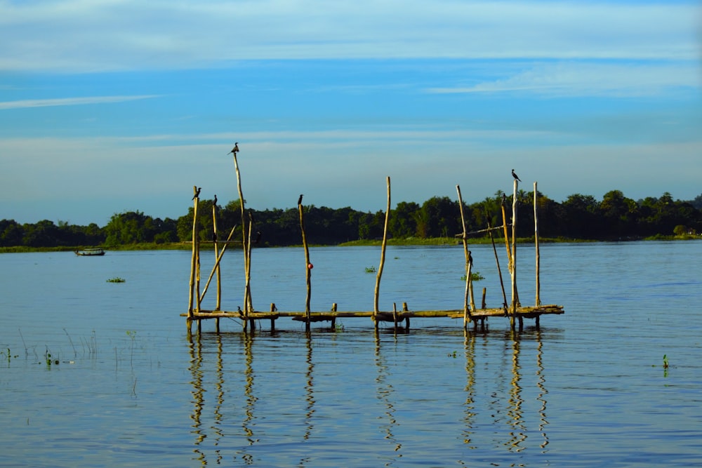 a group of boats floating on top of a lake