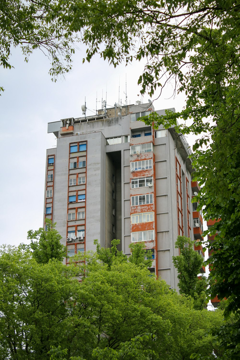 a very tall building with lots of windows