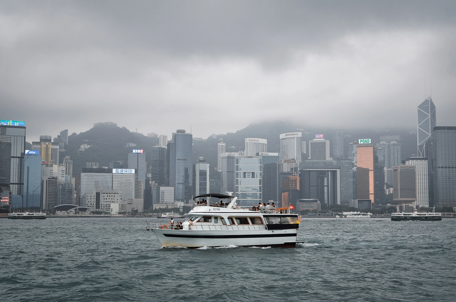 a large white boat in a large body of water