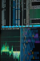 a close up of a computer screen with a lot of data on it