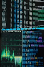 a close up of a computer screen with a lot of data on it