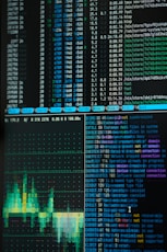 a close up of a computer screen with a lot of data on it