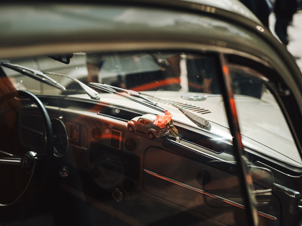 a close up of a car's door handle