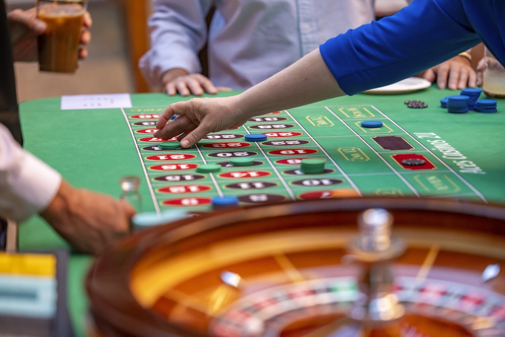 a casino table with a lot of craps on it