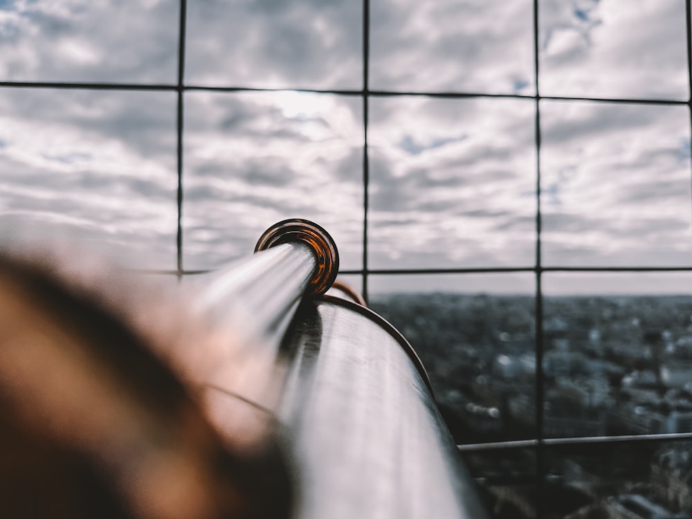 a view of a city through a window