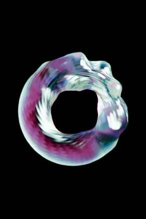 a circular object with a black background