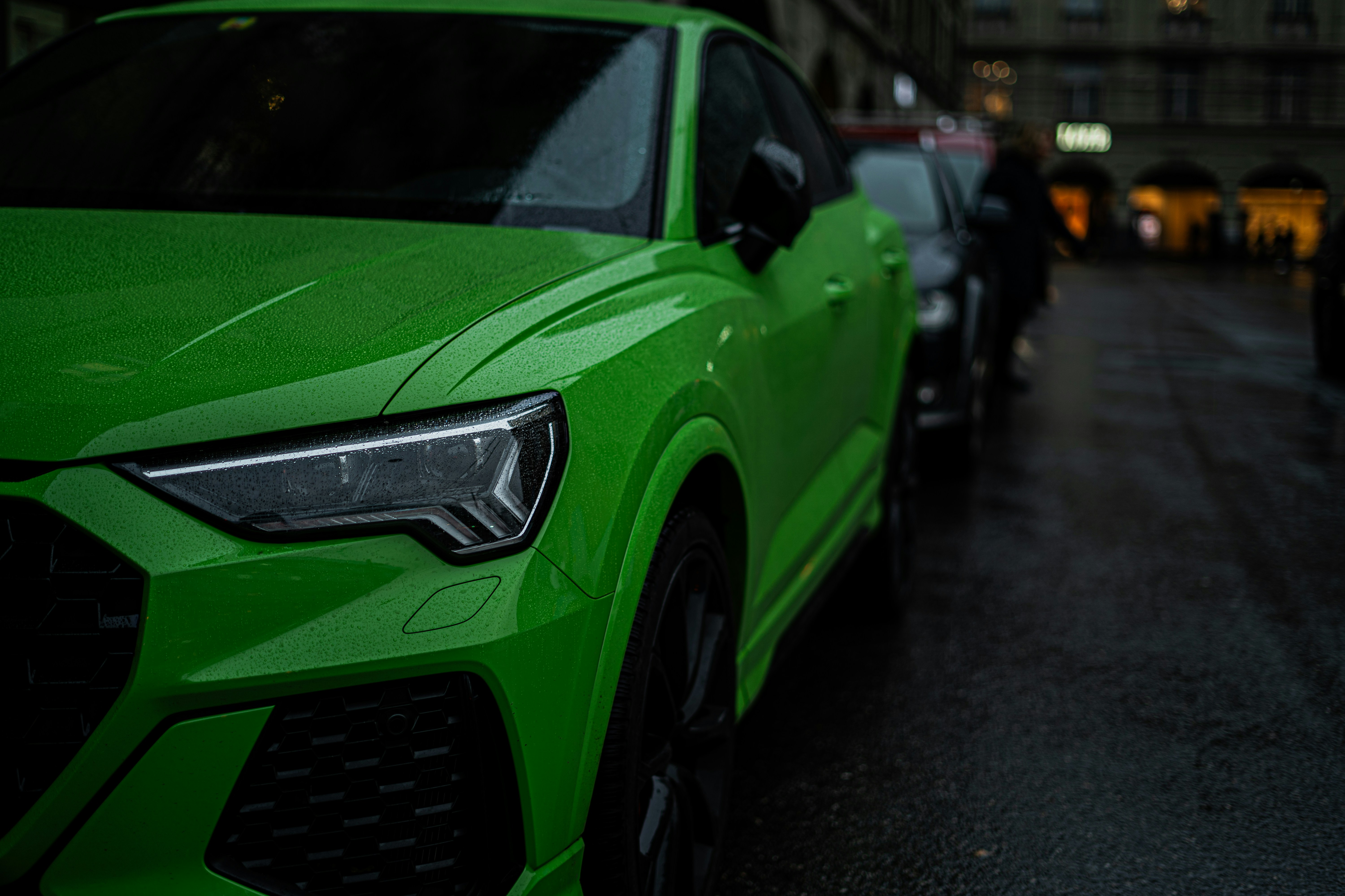 A green car parked on the side of the road photo – Free Car Image on ...
