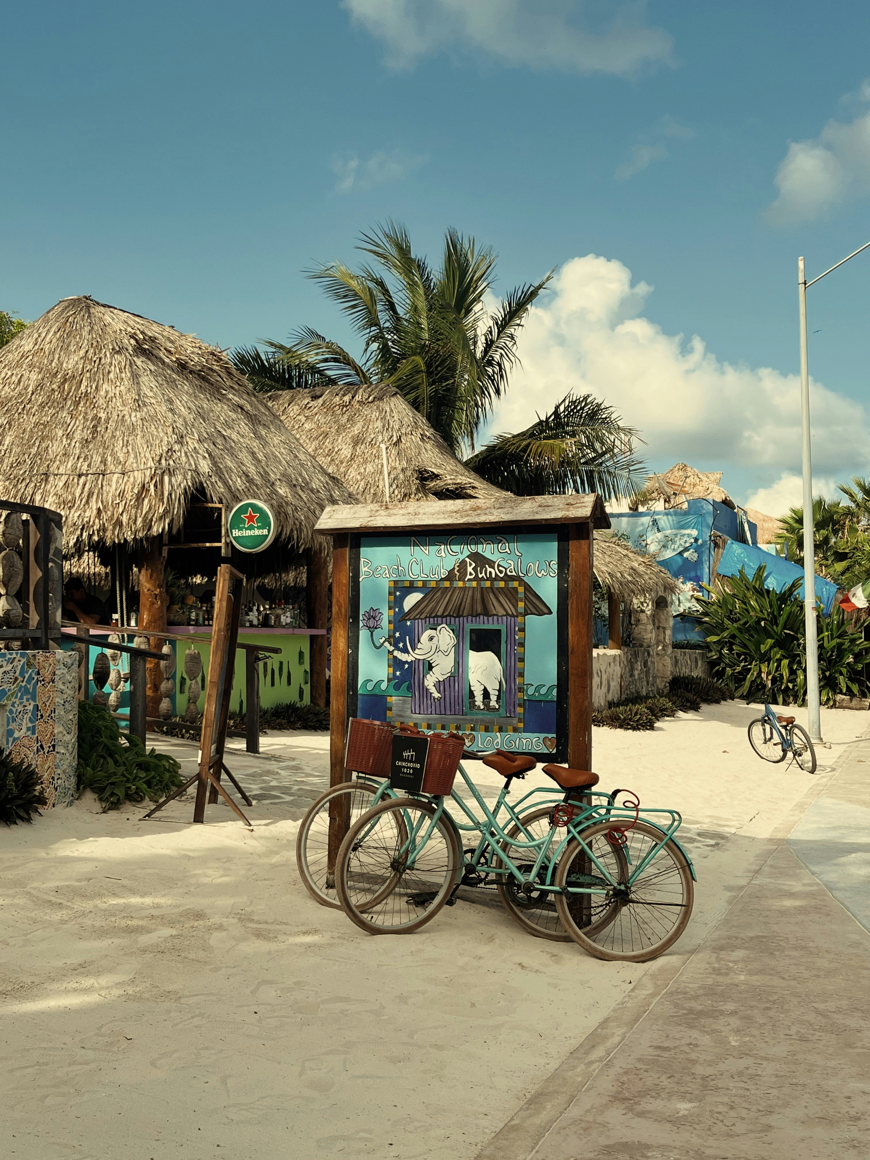 a couple of bikes parked next to each other